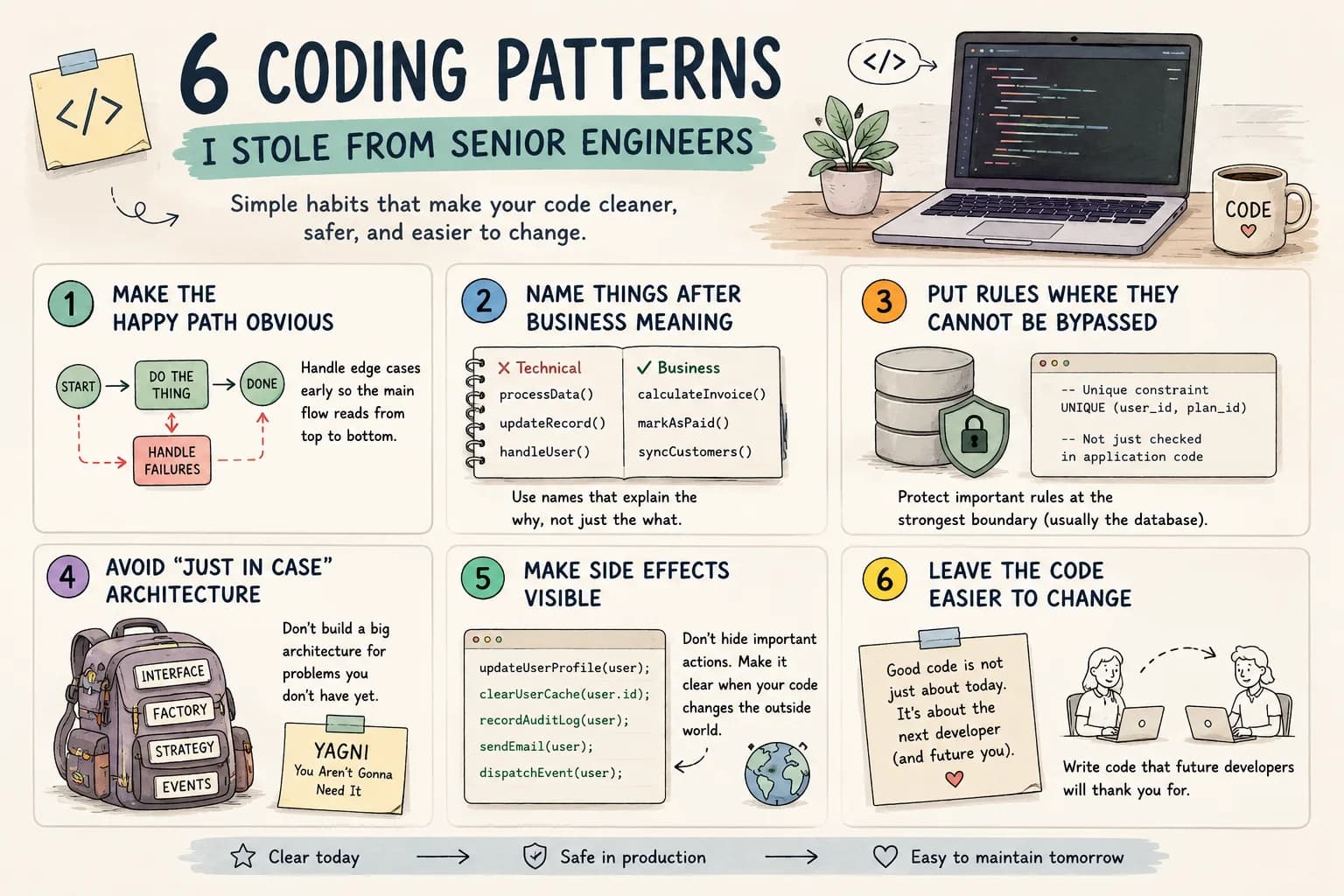 6 patrones de programación que aprendí de ingenieros senior