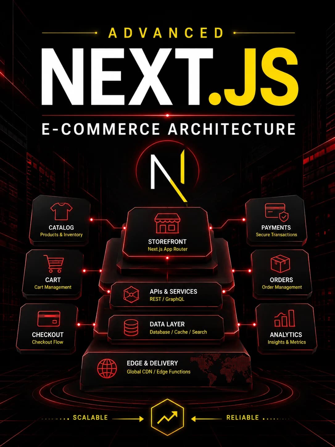 معمارية التجارة الإلكترونية المتقدمة في Next.js